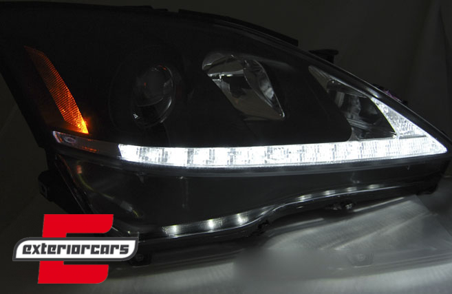 Prednja svjetla LED DRL (crna) / Lexus IS XE20 (2006-2013), LPLE04
