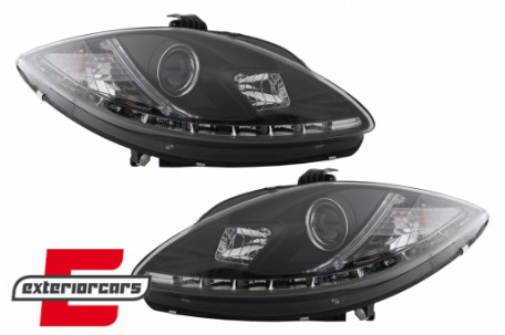 Prednja svjetla LED DRL (crna) / SEAT ALTEA LEON TOLEDO (04-09), LPSE10