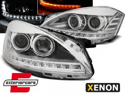 Prednja svjetla LED DRL Facelift look (chrome) / Mercedes S-klasa W221 (2005-2009), LPMEA1