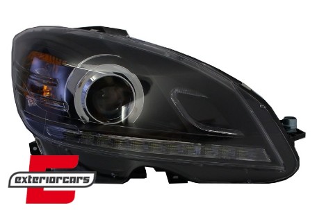 Prednja svjetla LED DRL Facelift look (crna) / Mercedes C klasa W204 S204 limuzina karavan (2007-2010), LPME89