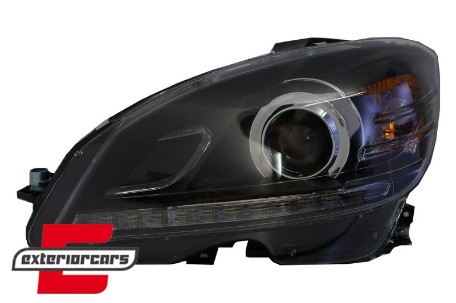 Prednja svjetla LED DRL Facelift look (crna) / Mercedes C klasa W204 S204 limuzina karavan (2007-2010), LPME89