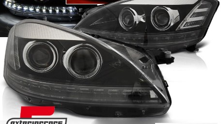Prednja svjetla LED DRL Facelift look (crna) / Mercedes S-klasa W221 (2005-2009), LPMEA2