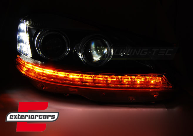 Prednja svjetla LED DRL Facelift look (crna) / Mercedes S-klasa W221 (2005-2009), LPMEA2