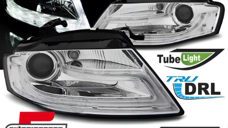 Prednja svjetla LED DRL Facelift look XENON (chrome) / Audi A4 B8 (2008-2011), LPAUD1
