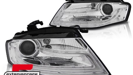 Prednja svjetla LED DRL Facelift look XENON (chrome) / Audi A4 B8 (2008-2011), LPAUD1