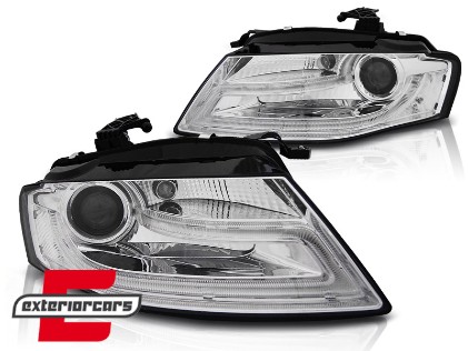 Prednja svjetla LED DRL Facelift look XENON (chrome) / Audi A4 B8 (2008-2011), LPAUD1