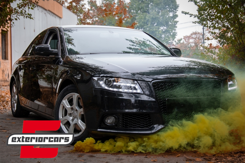 Prednja svjetla LED DRL Facelift look XENON (crna) / Audi A4 B8 (2008-2011), LPAUD2
