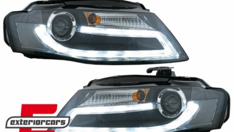 Prednja svjetla LED DRL Facelift look XENON (crna) / Audi A4 B8 (2008-2011), LPAUD2