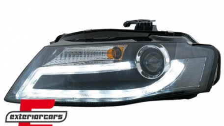 Prednja svjetla LED DRL Facelift look XENON (crna) / Audi A4 B8 (2008-2011), LPAUD2