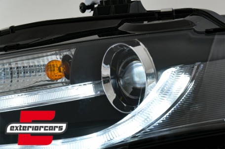 Prednja svjetla LED DRL Facelift look XENON (crna) / Audi A4 B8 (2008-2011), LPAUD2