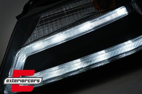 Prednja svjetla LED DRL Facelift look XENON (crna) / Audi A4 B8 (2008-2011), LPAUD2