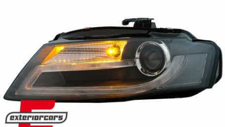 Prednja svjetla LED DRL Facelift look XENON (crna) / Audi A4 B8 (2008-2011), LPAUD2
