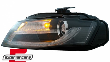 Prednja svjetla LED DRL Facelift look XENON (crna) / Audi A4 B8 (2008-2011), LPAUD2