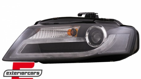Prednja svjetla LED DRL Facelift look XENON (crna) / Audi A4 B8 (2008-2011), LPAUD2
