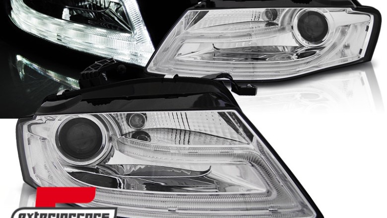 Prednja svjetla LED DRL Facelift Xenon look (chrome) / Audi A4 B8 (2008-2011), LPAUC9