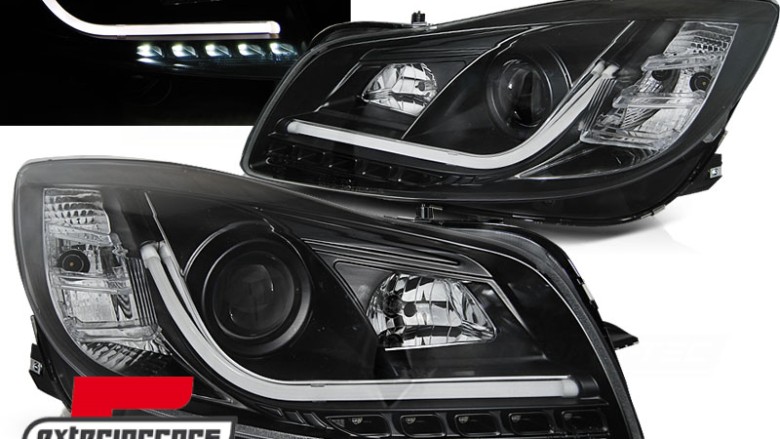 Prednja svjetla LED DRL Facelift Xenon look (crna) / Opel Insignia (2008-2012), LPOP95