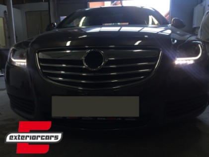 Prednja svjetla LED DRL Facelift Xenon look (crna) / Opel Insignia (2008-2012), LPOP95
