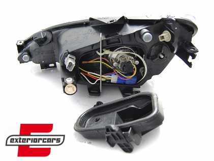 Prednja svjetla LED DRL LED žmigavci (crna) / Peugeot 206 (2003-2009), LPPE51