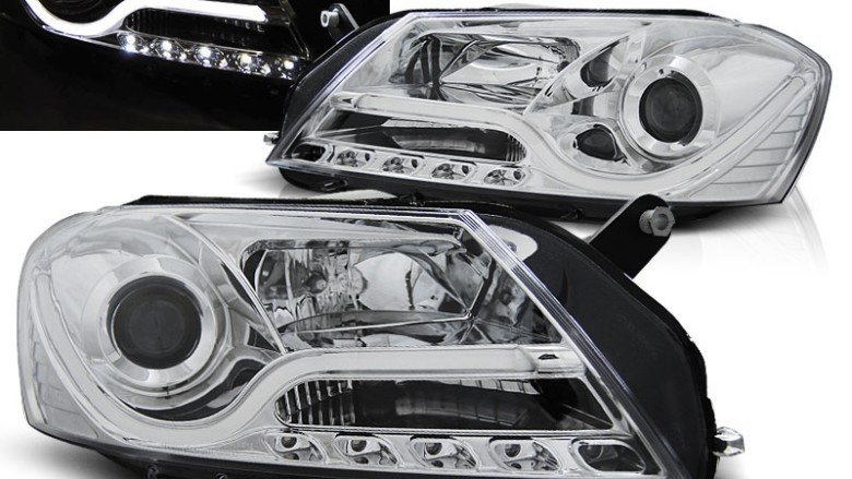 Prednja svjetla LED DRL LightBar (chrome) / VW Volkswagen Passat B7 (2010-2014), LPVWI2