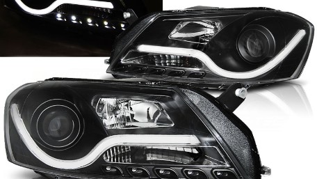Prednja svjetla LED DRL LightBar (crna) / VW Volkswagen Passat B7 (2010-2014), LPVWI3