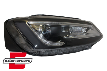 Prednja svjetla LED DRL SEQ žmigavci Bi-Xenon look (crna) / VW Jetta Mk6 VI (2011-2018), LPVWX0