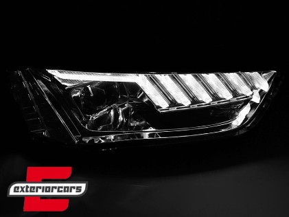 Prednja svjetla LED DRL SEQ žmigavci (chrome) / Audi A4 B8.5 Facelift (2012-2015), LPAUF9