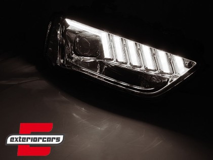Prednja svjetla LED DRL SEQ žmigavci (chrome) / Audi A4 B8.5 Facelift (2012-2015), LPAUF9