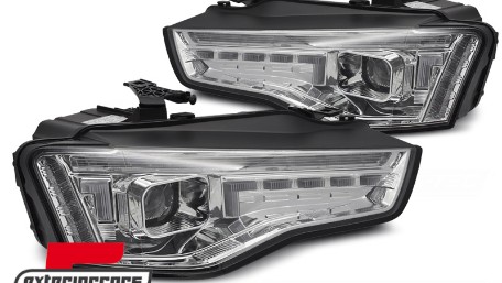 Prednja svjetla LED DRL SEQ žmigavci (chrome) / Audi A5 8T Facelift (2012-2016), LPAUG7