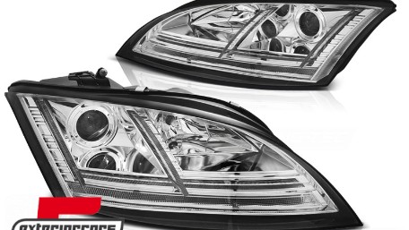 Prednja svjetla LED DRL SEQ žmigavci (chrome) / Audi TT 8J (2006-2010), LPAUE0