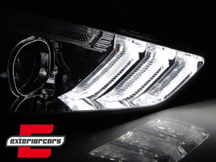 Prednja svjetla LED DRL SEQ žmigavci (chrome) / / Ford Focus Mk3 Facelift (2014-2018), LPFO80