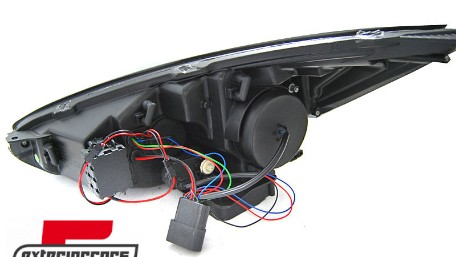 Prednja svjetla LED DRL SEQ žmigavci (chrome) / / Ford Focus Mk3 Facelift (2014-2018), LPFO80