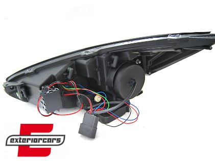 Prednja svjetla LED DRL SEQ žmigavci (chrome) / / Ford Focus Mk3 Facelift (2014-2018), LPFO80