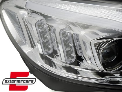 Prednja svjetla LED DRL SEQ žmigavci (chrome) / Mercedes C-klasa W205 S205 A205 C205 (2014-2018), LPMEE6