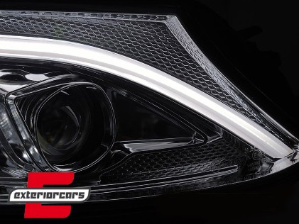 Prednja svjetla LED DRL SEQ žmigavci (chrome) / Mercedes C-klasa W205 S205 A205 C205 (2014-2018), LPMEE6