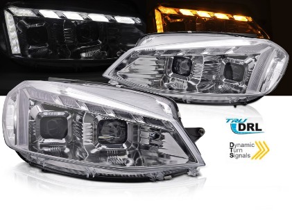 Prednja svjetla LED DRL SEQ žmigavci (chrome) / VW Golf 7.5 Facelift (2017-2019), LPVWW0