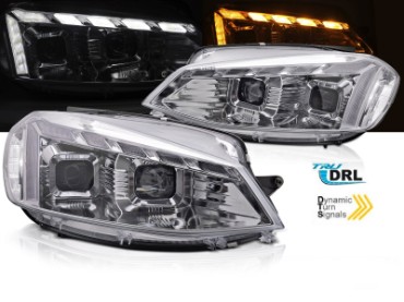 Prednja svjetla LED DRL SEQ žmigavci (chrome) / VW Golf 7.5 Facelift (2017-2019), LPVWW0