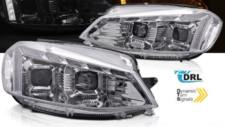 Prednja svjetla LED DRL SEQ žmigavci (chrome) / VW Golf 7.5 Facelift (2017-2019), LPVWX4