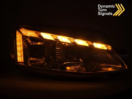 Prednja svjetla LED DRL SEQ žmigavci (chrome) / VW Golf 7.5 Facelift (2017-2019), LPVWX4