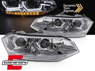 Prednja svjetla LED DRL SEQ žmigavci (chrome) / VW Polo 2G (2017-2021), LPVWY1