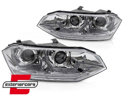 Prednja svjetla LED DRL SEQ žmigavci (chrome) / VW Polo 2G (2017-2021), LPVWY1