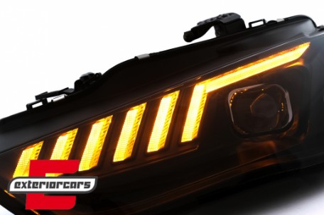 Prednja svjetla LED DRL SEQ žmigavci (crna) / Audi A4 B8.5 Facelift (2012-2015), LPAUG0