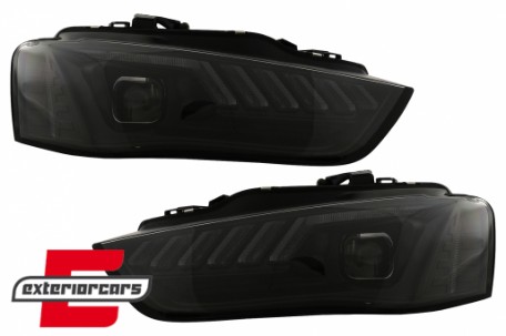 Prednja svjetla LED DRL SEQ žmigavci (crna) / Audi A4 B8.5 Facelift (2012-2015), LPAUG0