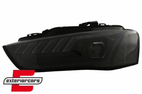 Prednja svjetla LED DRL SEQ žmigavci (crna) / Audi A4 B8.5 Facelift (2012-2015), LPAUG0