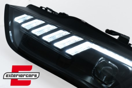 Prednja svjetla LED DRL SEQ žmigavci (crna) / Audi A4 B8.5 Facelift (2012-2015), LPAUG0