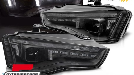 Prednja svjetla LED DRL SEQ žmigavci (crna) / Audi A5 8T Facelift (2012-2016), LPAUG8
