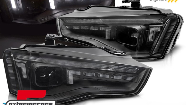 Prednja svjetla LED DRL SEQ žmigavci (crna) / Audi A5 8T Facelift (2012-2016), LPAUG8