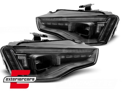 Prednja svjetla LED DRL SEQ žmigavci (crna) / Audi A5 8T Facelift (2012-2016), LPAUG8