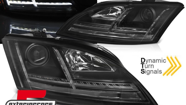 Prednja svjetla LED DRL SEQ žmigavci (crna) / Audi TT 8J (2006-2010), LPAUE1