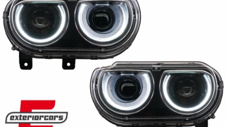 Prednja svjetla LED DRL SEQ žmigavci (crna) / Dodge Challenger (2008-2014), LPDO29