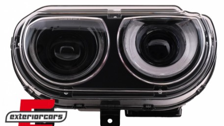 Prednja svjetla LED DRL SEQ žmigavci (crna) / Dodge Challenger (2008-2014), LPDO29